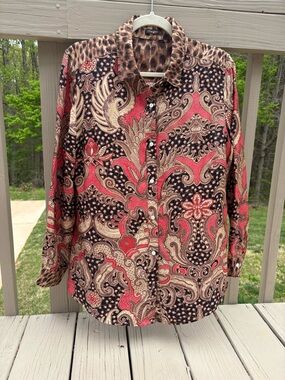 Darcy silk-blend Paisley Button-Up Blouse